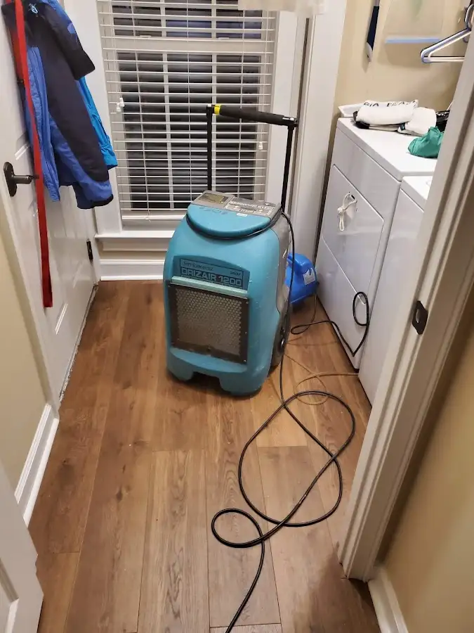 Commercial dehumidifier deployed for Flood Damage Cleanup in Charter Oak